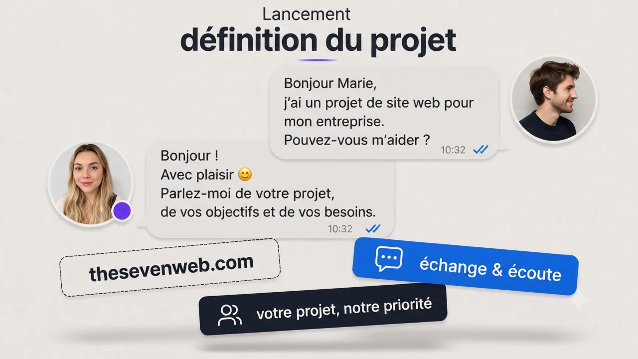Échange avec l'équipe TheSevenWeb pour définir le projet